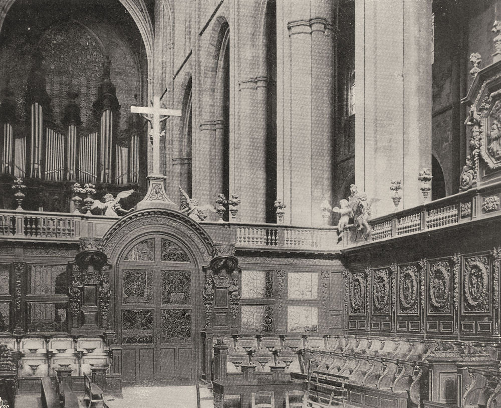 VAR. Intérieur de I'église de Saint-Maximin 1903 old antique print picture